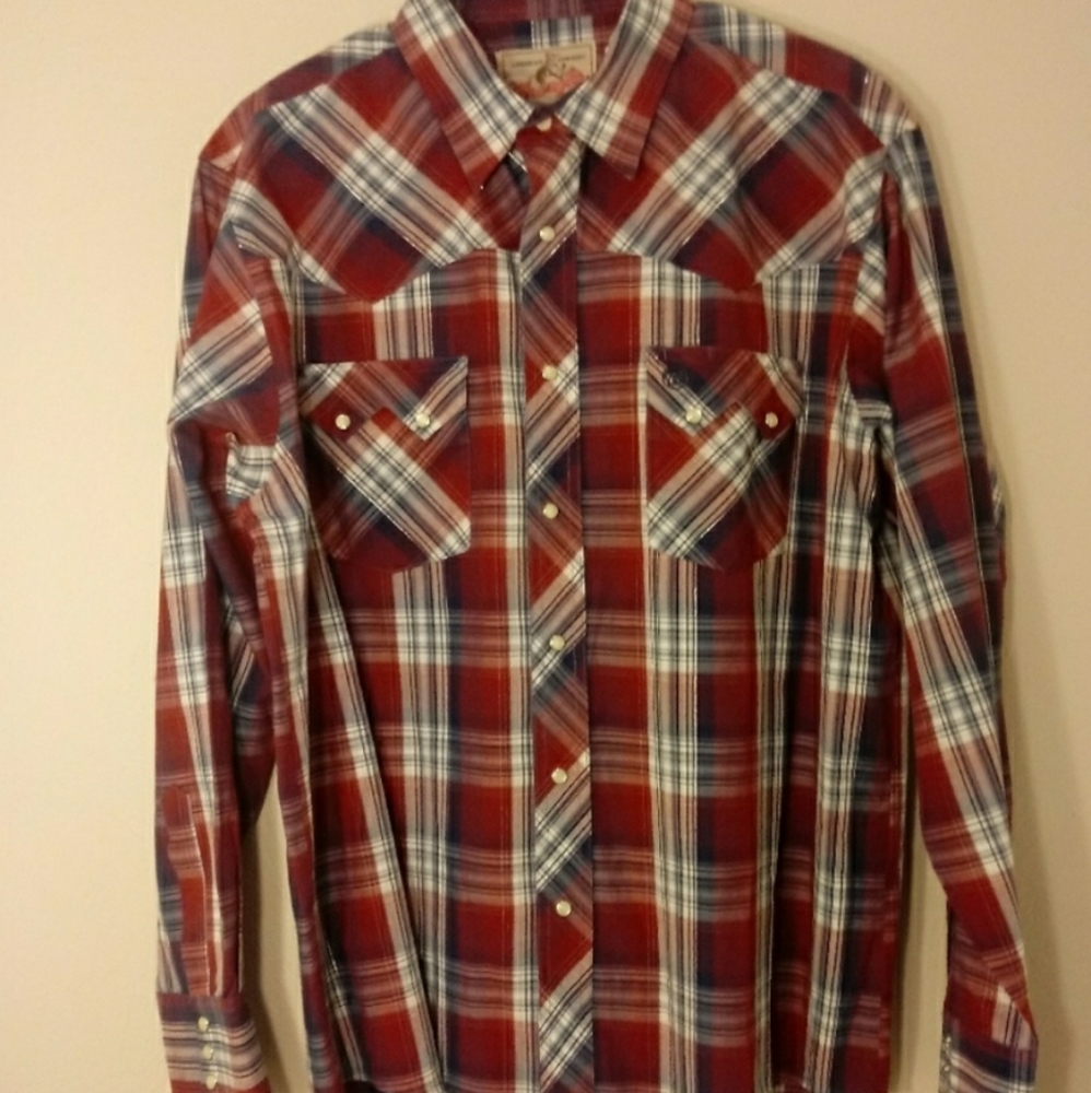 WRANGLER WESTERN STYLE PEARL BUTTON SHIRT
